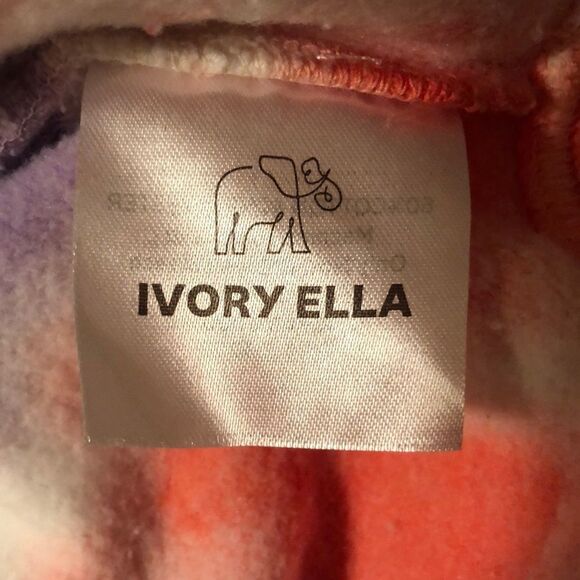 ivory ella M Crop Tie Dye Full Zip Drawstring Hoodie - Picture 11 of 12